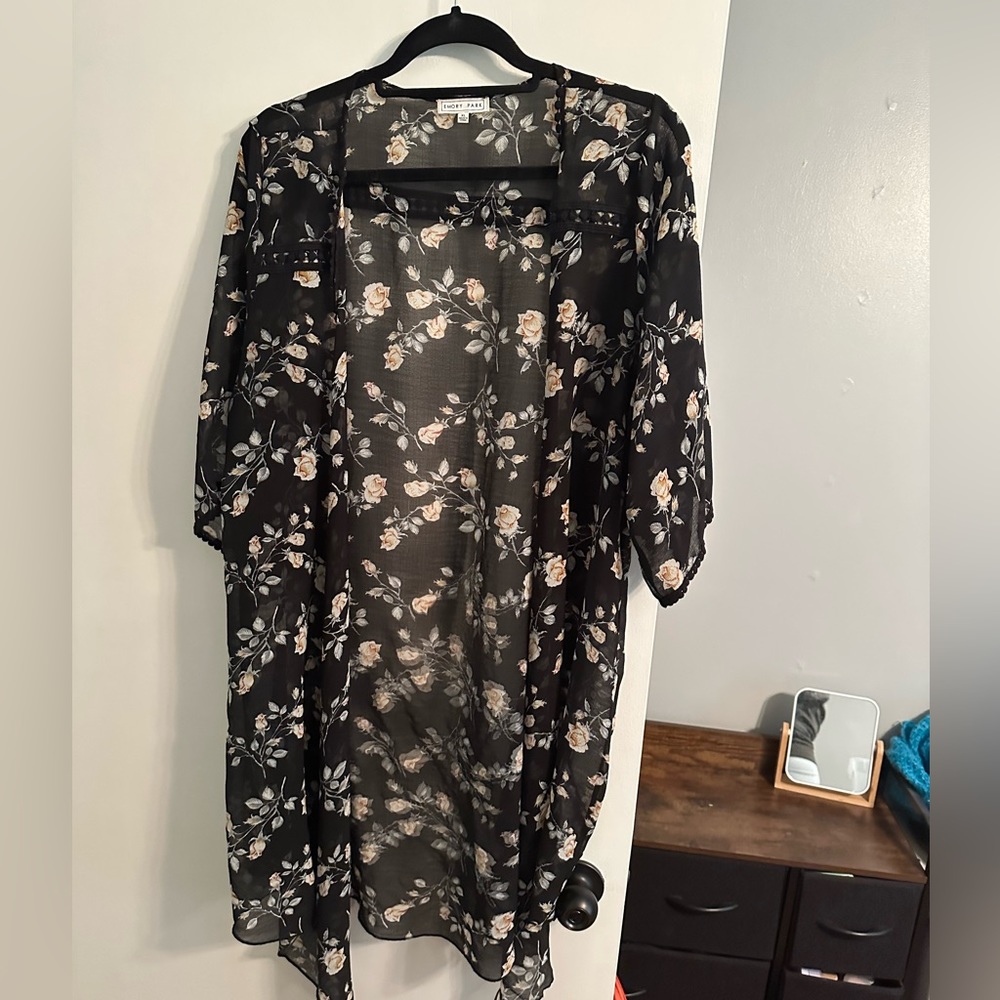 Sheer Floral Kimono